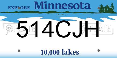 514CJH Minnesota License Plate