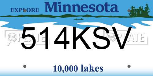 514KSV Minnesota License Plate