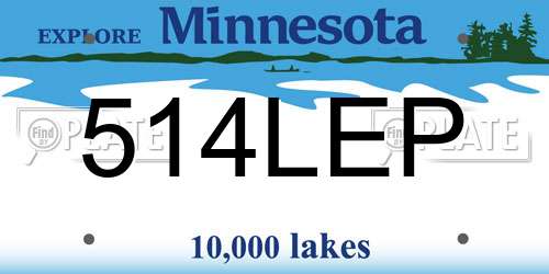 514LEP Minnesota License Plate