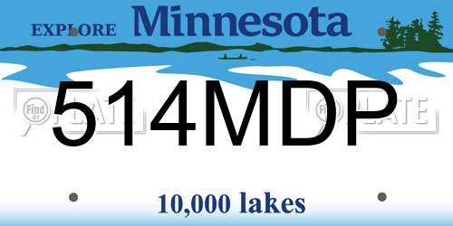 514MDP Minnesota License Plate