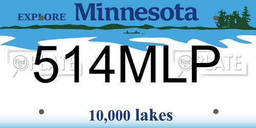 514MLP Minnesota License Plate