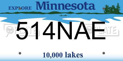 514NAE Minnesota License Plate