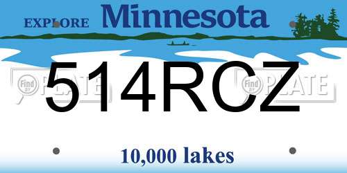 514RCZ Minnesota License Plate