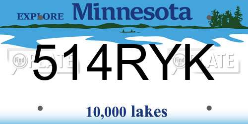 514RYK Minnesota License Plate