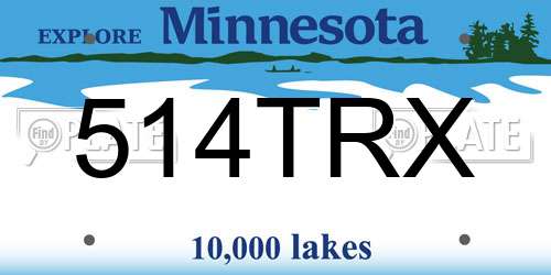 514TRX Minnesota License Plate