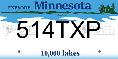 514TXP Minnesota License Plate