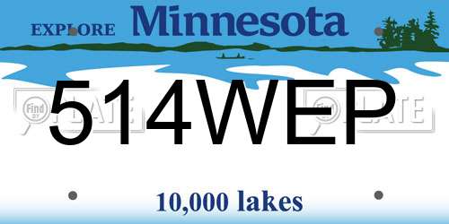 514WEP Minnesota License Plate