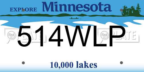 514WLP Minnesota License Plate