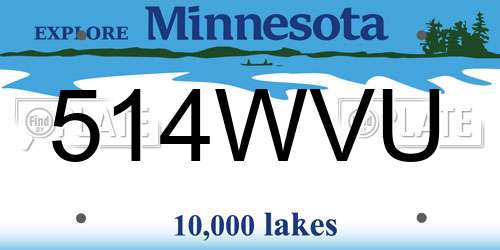514WVU Minnesota License Plate