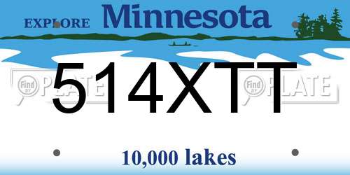 514XTT Minnesota License Plate