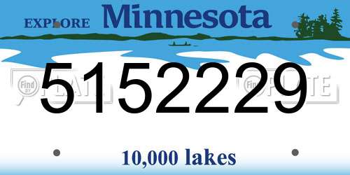 5152229 Minnesota License Plate