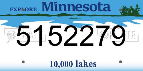5152279 Minnesota License Plate