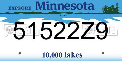 51522Z9 Minnesota License Plate