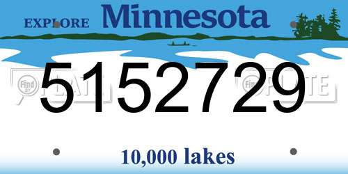 5152729 Minnesota License Plate