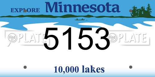 5153 Minnesota License Plate