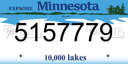 5157779 Minnesota License Plate