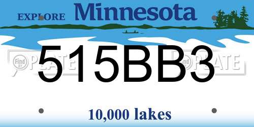 515BB3 Minnesota License Plate