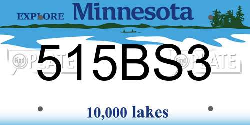 515BS3 Minnesota License Plate