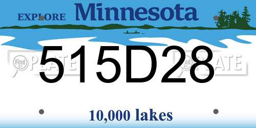 515D28 Minnesota License Plate