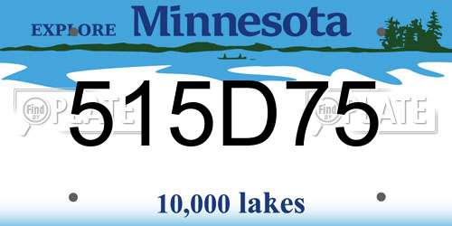 515D75 Minnesota License Plate