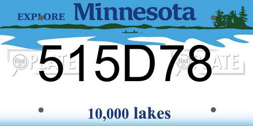 515D78 Minnesota License Plate