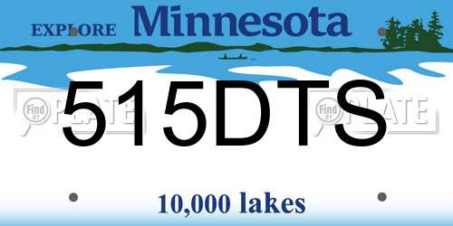 515DTS Minnesota License Plate