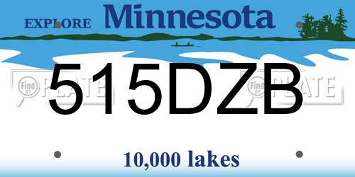 515DZB Minnesota License Plate