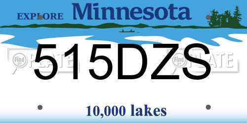 515DZS Minnesota License Plate