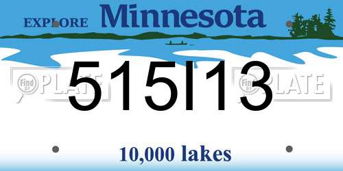 515I13 Minnesota License Plate