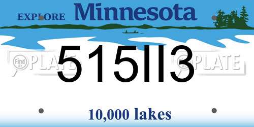 515II3 Minnesota License Plate