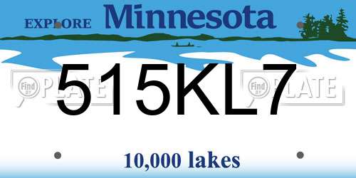 515KL7 Minnesota License Plate