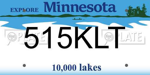 515KLT Minnesota License Plate
