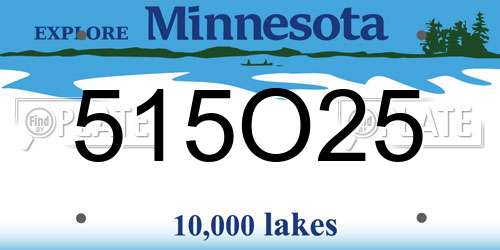 515O25 Minnesota License Plate