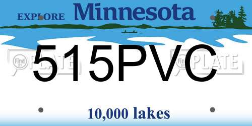 515PVC Minnesota License Plate