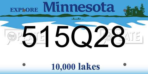 515Q28 Minnesota License Plate