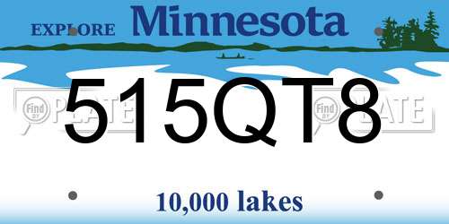 515QT8 Minnesota License Plate