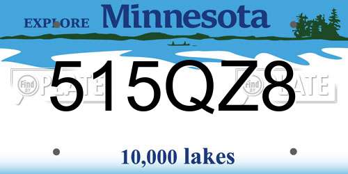 515QZ8 Minnesota License Plate