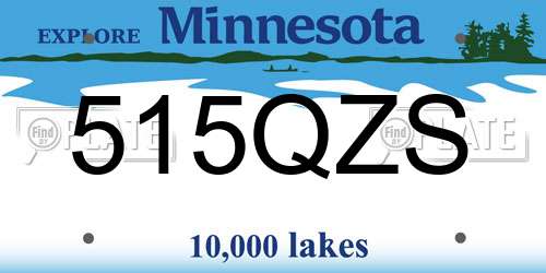 515QZS Minnesota License Plate