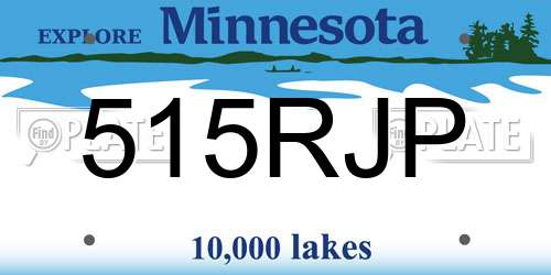 515RJP Minnesota License Plate