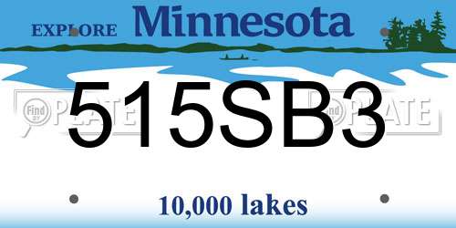 515SB3 Minnesota License Plate