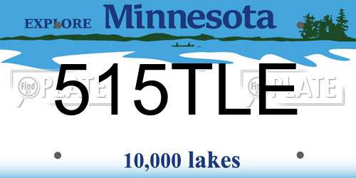 515TLE Minnesota License Plate