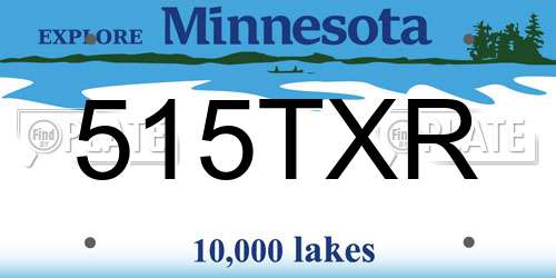 515TXR Minnesota License Plate