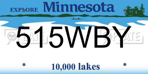 515WBY Minnesota License Plate