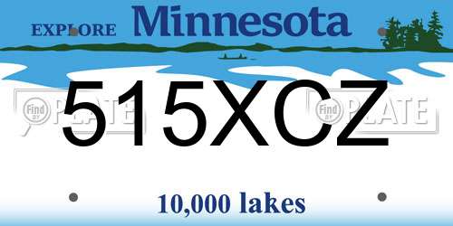 515XCZ Minnesota License Plate