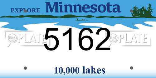 5162 Minnesota License Plate
