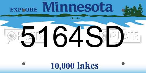5164SD Minnesota License Plate