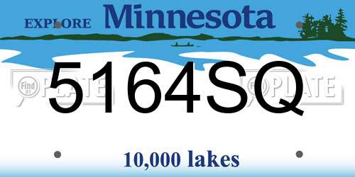 5164SQ Minnesota License Plate