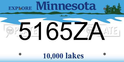 5165ZA Minnesota License Plate