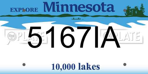 5167IA Minnesota License Plate