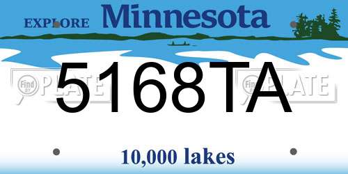 5168TA Minnesota License Plate